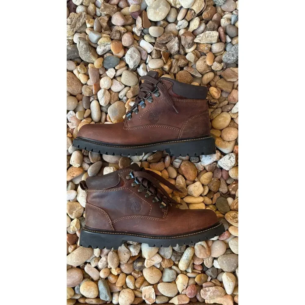 Timberland Brown Leather Lace Up Ankle Work Boots Men's Size 6.5
